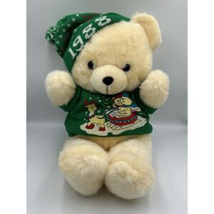 18" VINTAGE 1988 KMART CHRISTMAS HAT TEDDY BEAR‎ STUFFED ANIMAL PLUSH TOY Green